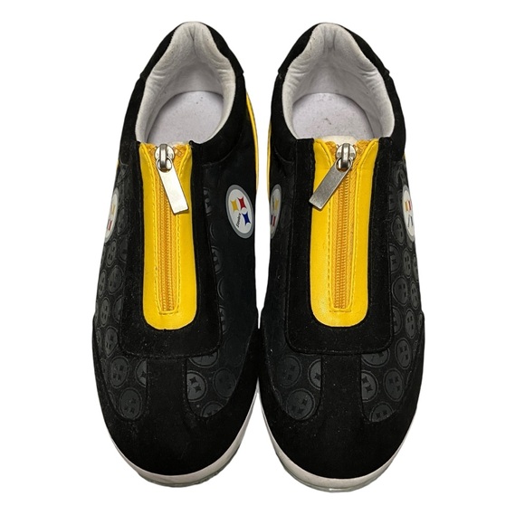 Pittsburgh Steelers Logo Pattern Zipper Canvas Sneakers - Picture 5 of 16